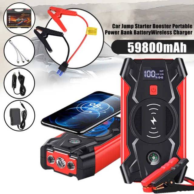 Caricabatterie salto batteria auto power bank 59800 mAh 800 A booster pack caricabatterie wireless