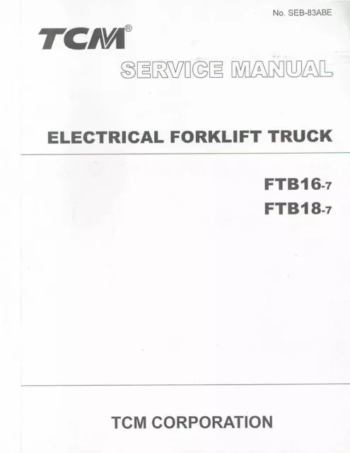 Manual de servicio TCM FTB16-7 / TCM FTB18-7 - Versión en inglés