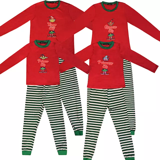Family Christmas Matching Pyjamas Elf Pajamas Kids Boys Xmas Pjs Girls Nightwear