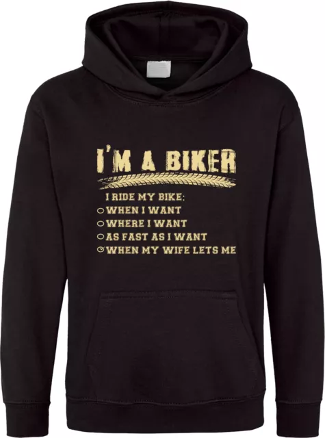 I'm Biker I Ride My Bike When My Wife Lets Me Me Hoodie Funny Biker Motorcycle