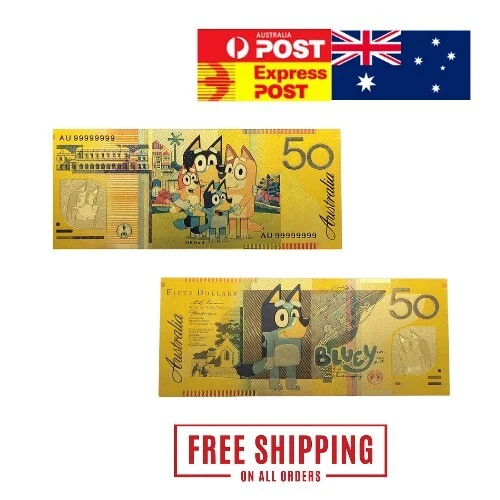 BLUEY COLLECTABLE CARD - 50 Dollar Bucks Bluey Banknote $7.00 - PicClick AU