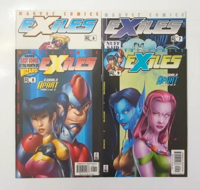 Run Of 4 2002 Marvel Exiles Comics #6-9 VF/NM