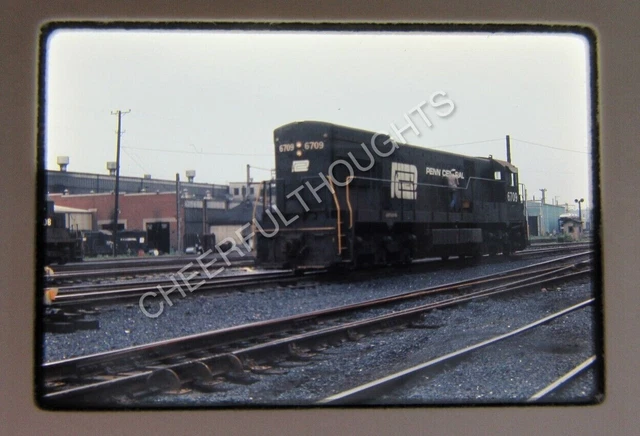 Original '73 Ektachrome Slide PC Penn Central 6709 U23C Enola     35D56