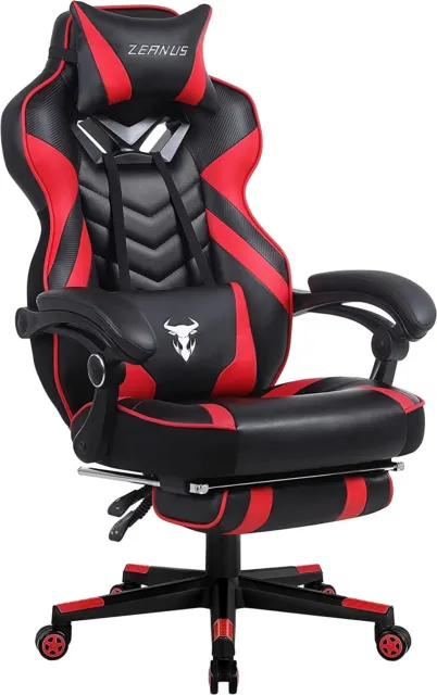 Gaming Chair with Massage, Recliner Computer Chair with Footrest, Big and Tall C