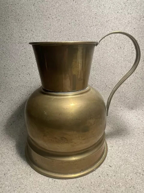 Vintage Large Brass Pitcher, Water Jug, Vase, Interior Decoration