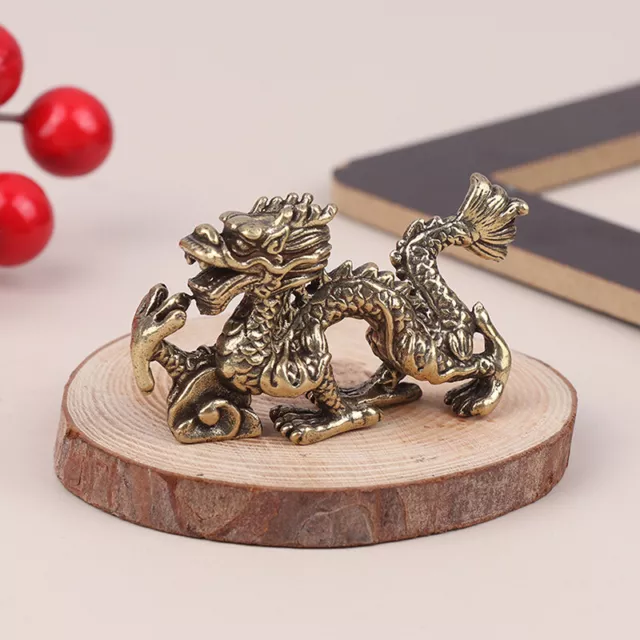 Zodiac Dragon Statue Wealth Brass Decor Prosperity Chinese Style Dragon OrnameFE