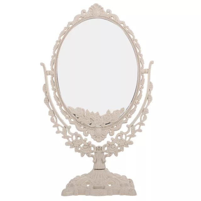 Retro Desktop Makeup Mirror 360 Rotation Vanity Mirror (32x19cm)