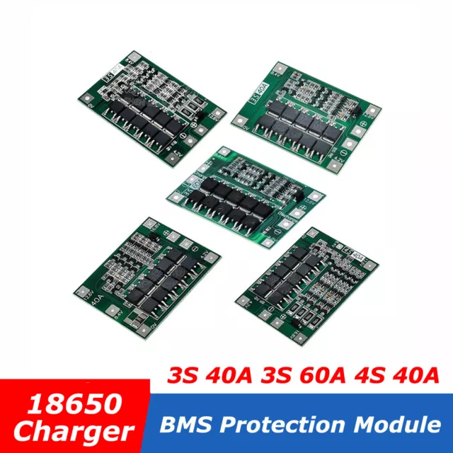 BMS 3S 40A, 3S 60A 4S 40A Platine Balance Li-ion 18650 Akku PCB Schutz