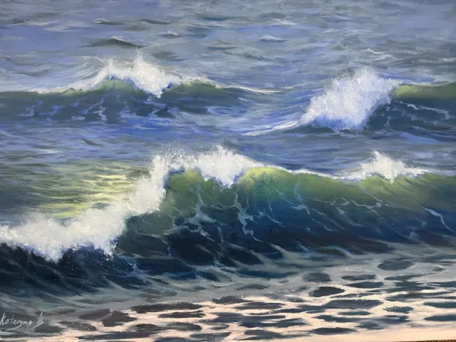 Breeze Oil Painting Original Artwork 18x24” Oil On Canvas. Seascape Ocean