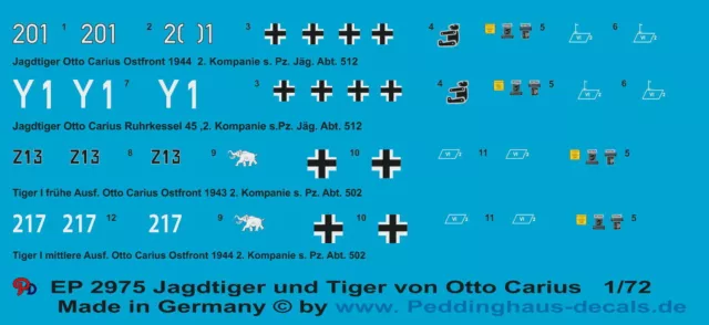 Peddinghaus 2975 1/72 Jagdtiger der s. Pz. Jäg. Abt 512 und Tiger der s. Pz. Abt