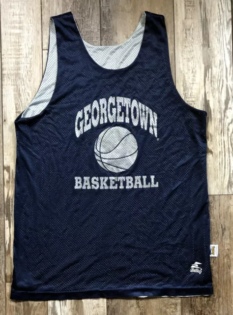 VINTAGE GEORGETOWN HOYAS Basketball Reversible Jersey - Blue Gray ...