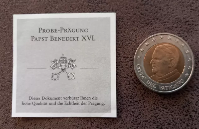 2 EURO 2005 Vatikan - PROBEPRÄGUNG (Sammlerstück) Papst BenediktXVI.