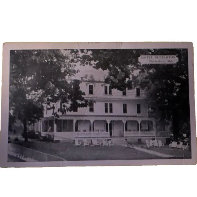 Betterton Maryland MD Hotel Betterton Exterior, B/W Photo Vintage Postcard 27786