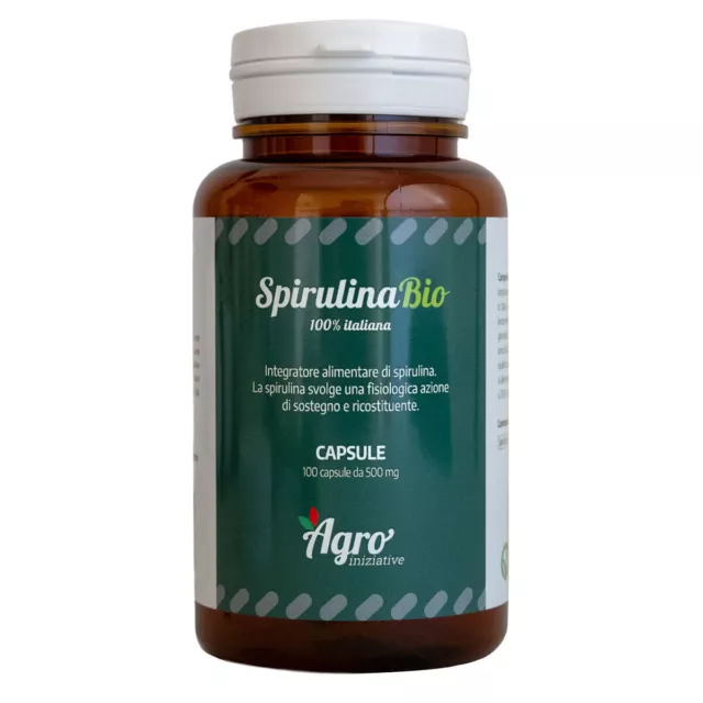 Spiruline biologique 100% italienne, protéines, vitamines, 100 cps