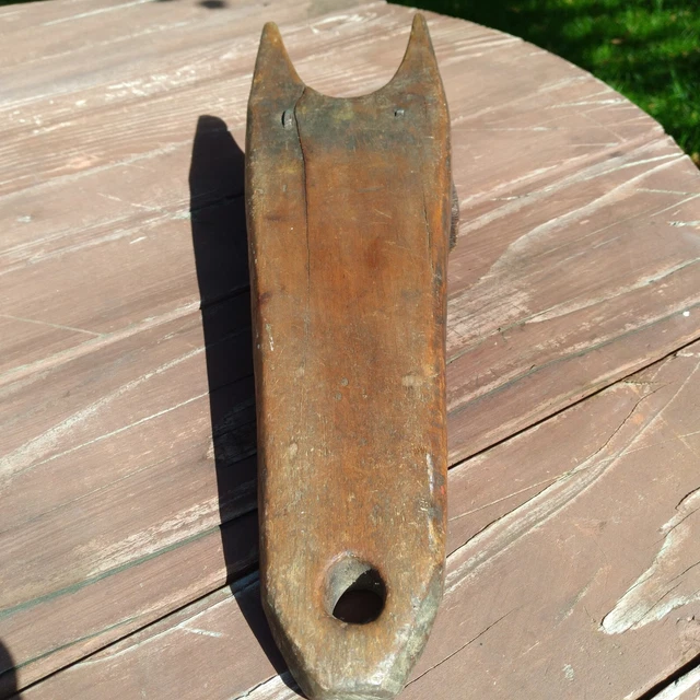 Vintage! Antique? Primitive Rustic Bootjack W/ Hand Forged Nails, Cut Nails?