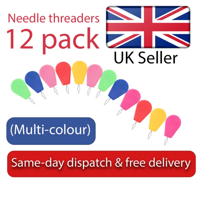 Needle threader Sewing Machine Bow Wire needle threader easy hold. 12 Pack.