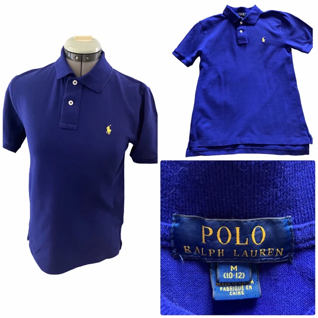 Girls Ralph Lauren Polo Shirt AGE 10/12 Blue Cotton Pique Polo Short Sleeve Logo
