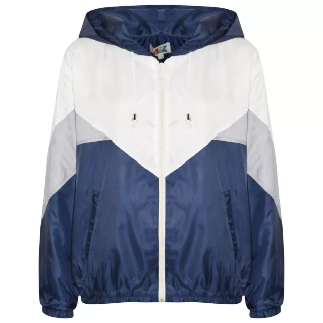 Girls Boys Windbreaker Navy Waterproof Raincoat Jacket Lightweight Age 5-13 Yrs