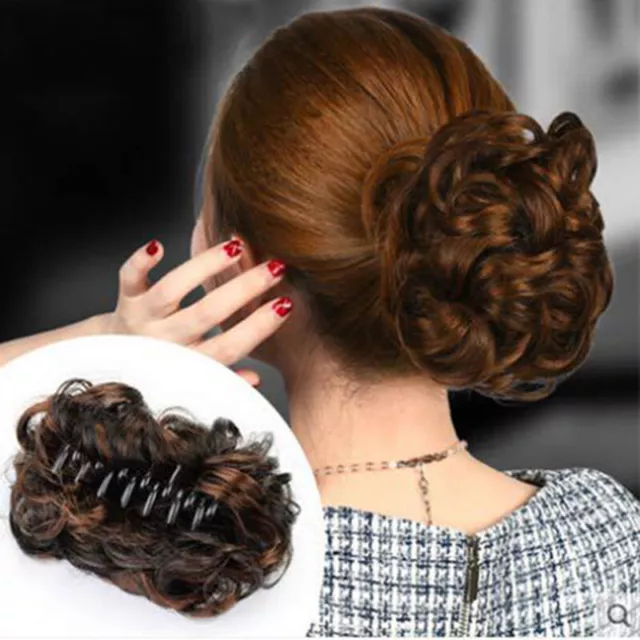 Thick Messy Bun Hair Piece Scrunchie Updo Wrap Hair Extension Claw Hair Clip AU