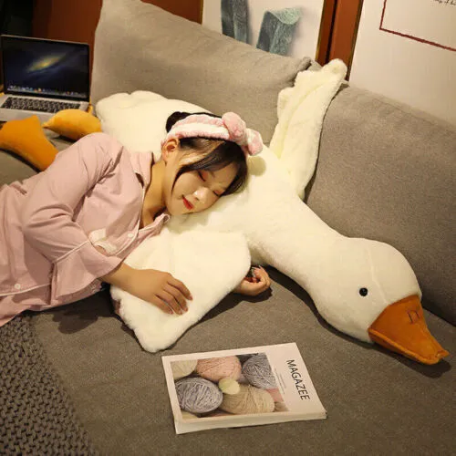 Giant White Goose Plush Toy Duck Doll Soft Stuffed Animal Goose Sleeping Pillow 3