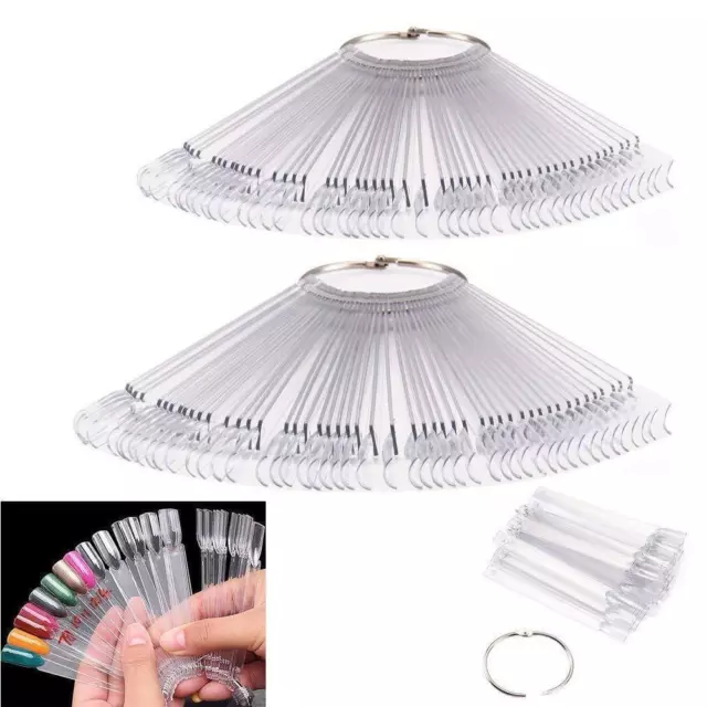 Practice Display  Clear  Fan Tips 50  Starter Stick Tip Pop Art Nail Polish Ring