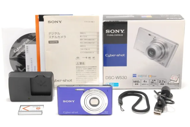 [TOP MINT/Box] Sony Cyber-shot DSC-W530 14.1MP Digital Camera From JAPAN
