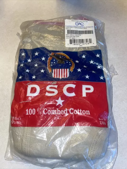 CAC Campbellsville Apparel Company White Briefs DSCP Men size 44 Made in  USA 