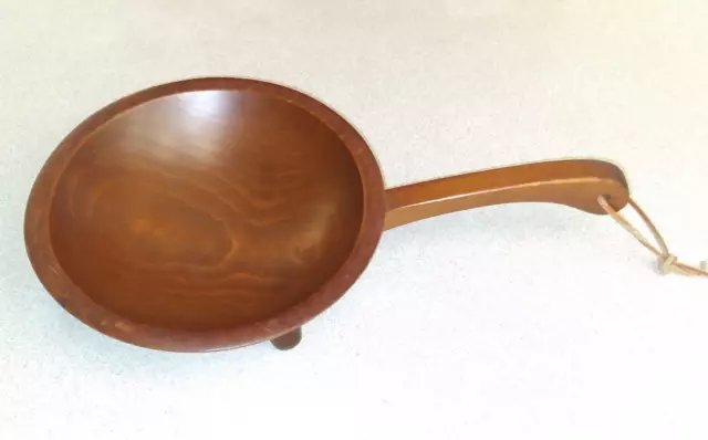 Munising Wooden Bowl with Handle and Peg Feet