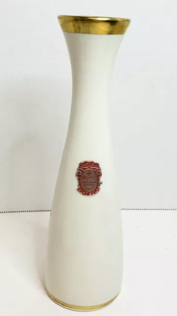 Royal Porzellan BAVARIA Vase Germany Handmade 22kt Gold Trim 8"