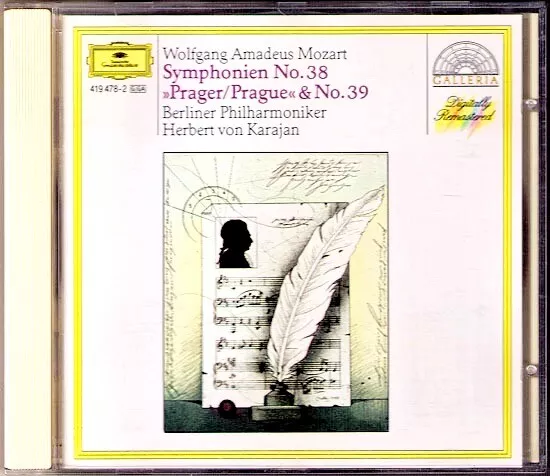 Herbert von KARAJAN: MOZART Symphony 38 & 39 Prague CD Berliner Philharmoniker