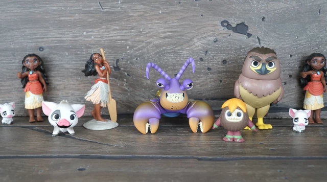 Moana Disney Store Figures Toy Island Figurine Set Cake Topper PVC 9 Piece Lot