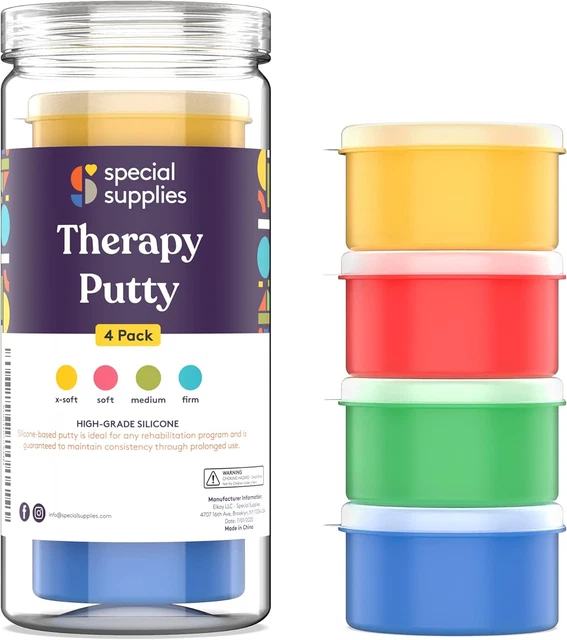 Therapy Putty - Resistive Hand Exercise Therapy Putty Kit, Set of Four Streng...