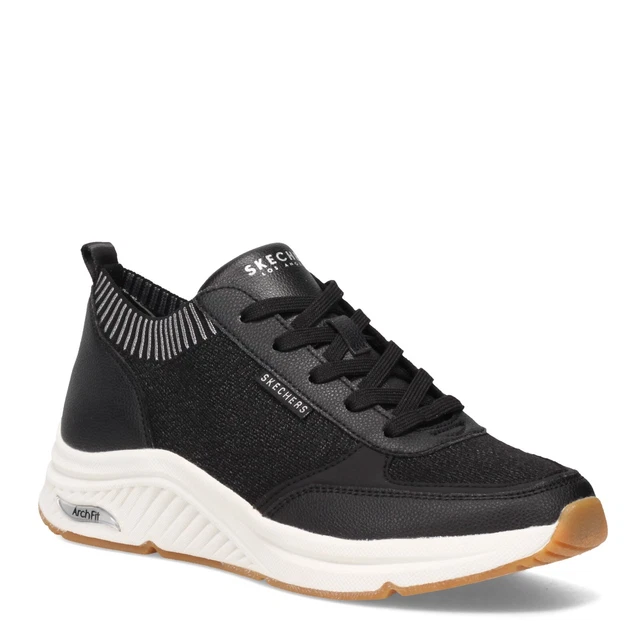 Skechers street leather cupsole d ring hotsell eyebrow lace up trainers