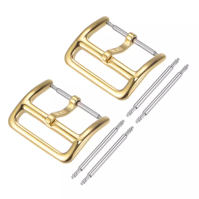 Orologio Cinturino Chiusura,2pz Dorato PVD Fibbia,per 18mm con 4pz Molla Barra
