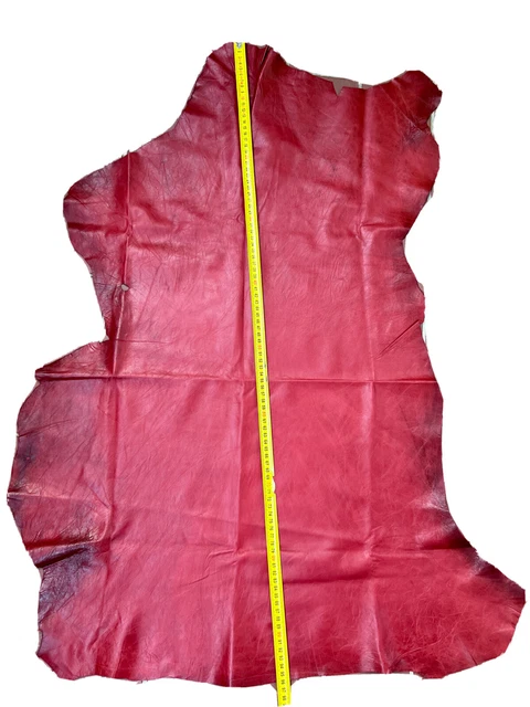 Lederhaut Rot Natur Echtleder Nappaleder Lammleder Echt Leder 96x61 Cm
