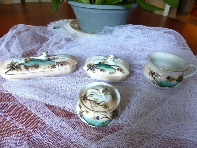 Dinette Ancienne Porcelac 12 Pièces – Faïence Fleurie Années 50/60, Bel état
