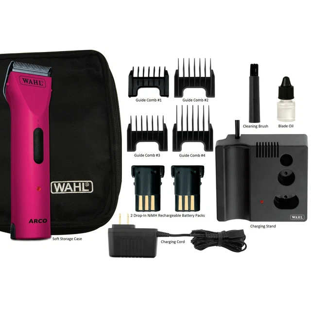 WAHL MOSER ARCO PINK CLIPPERS Special Edition 2 Batteries Dog Trimmer Cordless