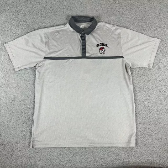 Georgia Bulldogs Polo Shirt Mens Extra Large Gray Polyester College Football