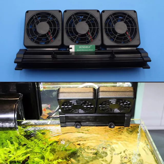Aquarium Chillers Cooling Fan (1/2/5 fans) Clip on Fish Tank+Adapter 12V UK Plug
