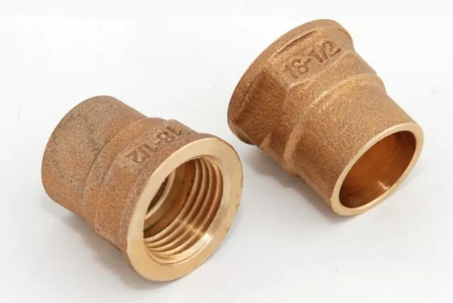 2x Rotguss Übergangsmuffen i/i 18mm-1/2" 4270g Rotgussfitting red brass gunmetal