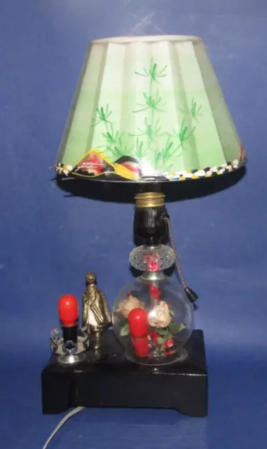 LAMPE BOITE A MECANISME ABAT-JOUR ROTATIF musical vintage JAPAN 70's kitsch lamp