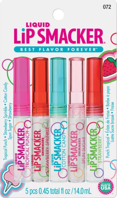LIP SMACKER Liquid Lip Gloss Ultra Shine&Super Shimmer Friendship Pack 5 Pieces
