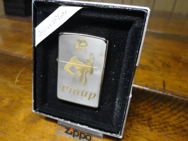 Zippo Joan Silver Plate With Gold Inlay Rare! 1996 Mint In Box With Auto Insert
