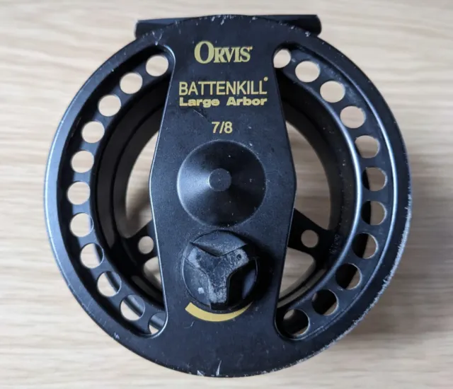 ORVIS BATTENKILL 7/8 Large Arbor Trout Fly Fishing Reel, Used Condition.  Black £69.99 - PicClick UK