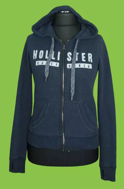 ** Sudadera con capucha Hollister para mujer con cremallera de algodón...