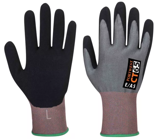 PORTWEST CT VHR Nitrile Foam Cut Resistant Glove Level E Breathable CT65