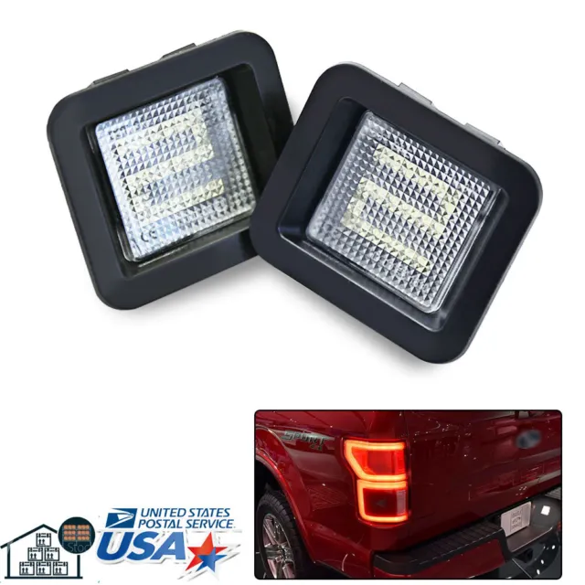 Car Rear License Number Plate Lights Lamps LEDs Assembly For Ford F-150 2PC