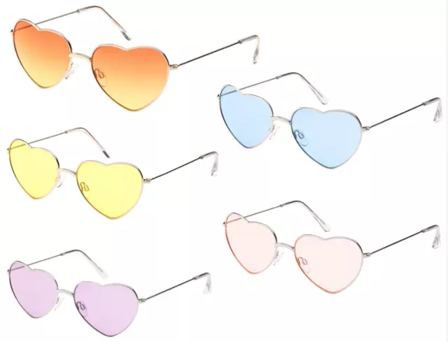 Heart Shape Love Womens Elegant Metal Frame Sunglasses Retro Vintage Designer