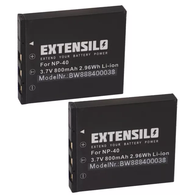 2x Akku Batterie   800mAh für Fuji / Fujifilm FinePix Z-1, FinePix Z-3