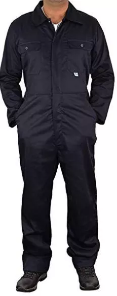 Men's Boiler Suit Overall Coverall Long Sleeves Workwear Safety Protection S-XXL